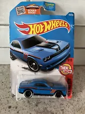 Hot Wheels 15 Dodge Challenger SRT #109 Blue Then And Now 1:64 Scale For Sale