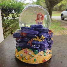 Disney Store Little Mermaid Snow Globe Music Box Princess Ariel "Under the Sea"