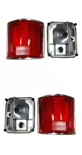 Tail Lights For Chevy GMC Suburban 1985 1986 1987 Lens And Housing Chrome Pair