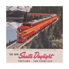 Shasta Daylight Train Portland- San Francisco Matte Poster - Free Shipping