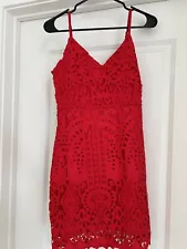 lulus red lace dress medium