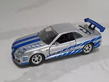 jada fast and furious 1/32 Brian’s Nissan Skyline GT-R (R34) Silver/blue