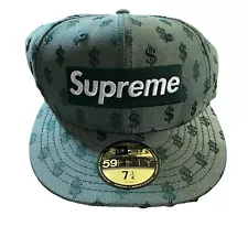 Supreme x New Era Monogram Box Logo Fitted Hat Money Green Sz 7 1/4 S/S 2018 NEW