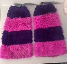 Furry Fuzzy Covers Fluffy Leg warmer Pink Purple Party Emo Rave Juggalo