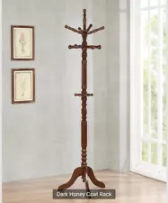 Costway Wooden Coat Rack Stand Hall Tree with Hooks -