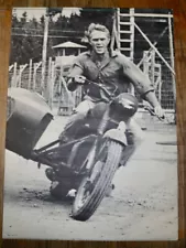 'Famous Faces' poster of Steve McQueen in The Great Escape 1967 rare motorcycle