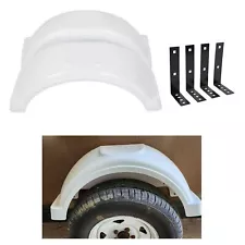 ECOTRIC Single AXLE Trailer FENDERS 13" Wheels Tires (Set of 2/ White)