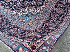 9x13 VINTAGE RUG RED ANTIQUE HANDKNOTTED BLUE traditional handmade oriental 9x12