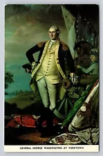 General George Washington at Yorktown Painting by James Peale Print Vtg Postcard