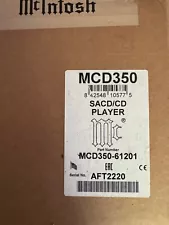 MCINTOSH MCD350 CD/SACD Disc Player New Old Stock NOS Brand New in Sealed Box!