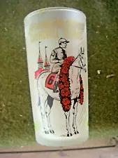 1962 Kentucky Derby Glass Tumbler Horse Racing Memorabilia Frosted