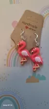 Novelty Earrings For Sale Flamingo Earings Sterling Silver. Hooks