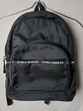 Polo Jeans Company Black Vintage Logo Bookbag backpack