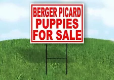 Berger Picard PUPPIES FOR SALE RED Yard Sign Road with Stand LAWN SIGN