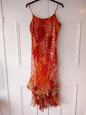 Little Buddha Orange Hippie Boho Summer Dress PIT TO PIT 18 " CHARITY SALE