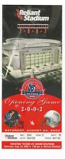 Reliant Stadium Houston Texans VS Dolphins August 24, 2002 Opening Game Ticket