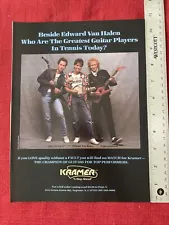 Eddie Van Halen & John McEnroe for Kramer Guitars 1985 Print Ad