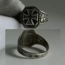 RING GERMAN WW2 WWII Pz.Div. Panzer Tank Division Oak Leaves Silver Ring