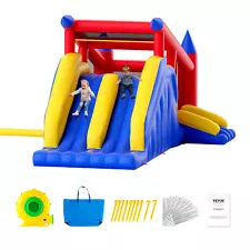 VEVOR Inflatable Bounce House Bouncy Jumping Castle with Blower Slide for Kids