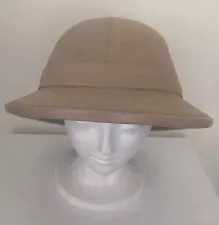 Vintage Style Safari Pith Hat/Helmet Hard Cover Tan Great For Halloween Costume