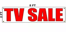 TV SALE Banner Sign 2x8 for Business Shop Building Store Front pawn