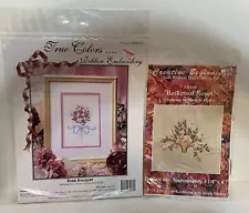 2 Silk Ribbon Emboidery Kits True Colors Rose Bouquet Creative Basket of Roses