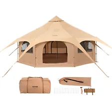 VEVOR Canvas Tent 4 Seasons 5 m/16.4 ft Bell Tent for Camping with Stove Jack