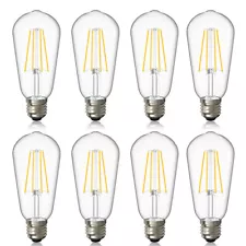 8 Pack LED Edison Light Bulb 60W Equivalent E26 6W 4000K Daylight White LED Bulb