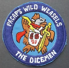 Original USAF Patch 90 TFS Tactical Fighter Squadron Pac Wild Weasel Dicemen F-4