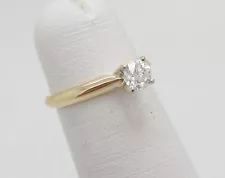 1/3CT Natural Round Diamond Solitaire Engagement Wedding Ring 14K Yellow Gold