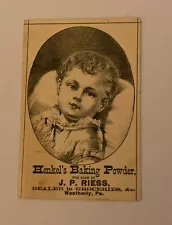 Henkel's Baking Powder Trade Card For Sale By J.P. Riess Dealer Grocery