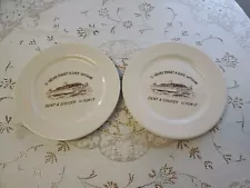 2 Vintage Restaurant Ware Plates Kintz Boat Basin Rent a Cruiser Iroquois China