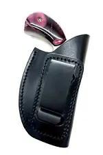 Right Hand Leather Inside Pants Holster for NAA 22 Mini Revolver 1-1/8" to 2"