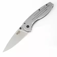 SOG Aegis Pocket Knife Framelock Gray Stainless Folding