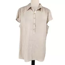 SALE Ann Taylor Loft Satin Cap Sleeve Blouse Womens XL