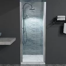 30-31" W x 72" H Semi-Frameless Shower Door Pivot Shower Door, Single Bathroo...