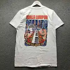 Hard Rock Cafe Kuala Lumpur Love All Serve All T-Shirt Men Medium Graphic White*