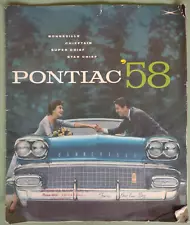 1958 Pontiac Brochure Chieftain Bonneville Super Star Chief Vintage Original