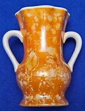 New ListingCzechoslovakia Art Pottery Vase Vintage Orange Luster Ware Ceramic Mid Century