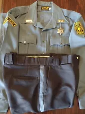 VTG 1980's Dunklin Co. MO. Deputy Sherriff police UNIFORM w/ Badge Pins Patches