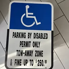 Handicap Parking Sign, Parking by Permit Only,