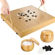 Portable Go Set Wood Go Board Game Set Go Chess Game with Storage Box Chinese St