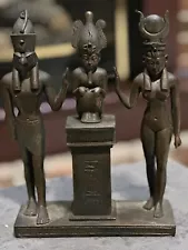 Trinity of Osorkon II ~ Osiris, Isis and Horus Egyptian Gods Statue ð¥