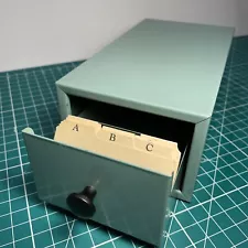 New ListingVtg Business Card File Cabinet w/Drawer Office Industrial Décor