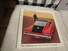 1965 American Motors AM Rambler Marlin Fold Out New Car Sales Brochure NOS