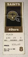 11/6/89 San Francisco 49ers Saints NFL Ticket Stub Montana to Rice TDs x 2