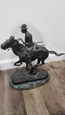 Vintage Bronze "Trooper Of The Plains" Statue By Frederic Remington