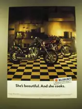 1990 Suzuki Intruder 1400 and 750 Motorcycles Ad - She's beautiful.