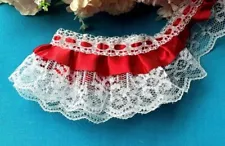 1 1/2 inch wide or 2 inch wide Ruffled Lace Trim price per yard