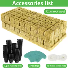 72 Set Rockwool Cubes for Hydroponics 1.5inch Rock Wool Planting Cubes·